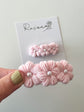 Baby Pink Trio Pearl Flower Crochet Clip