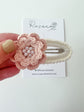 Pink Pearl Flower Crochet Clip