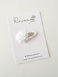 White Lace Flower Snap Clip