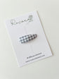 Grey Gingham Snap Clip