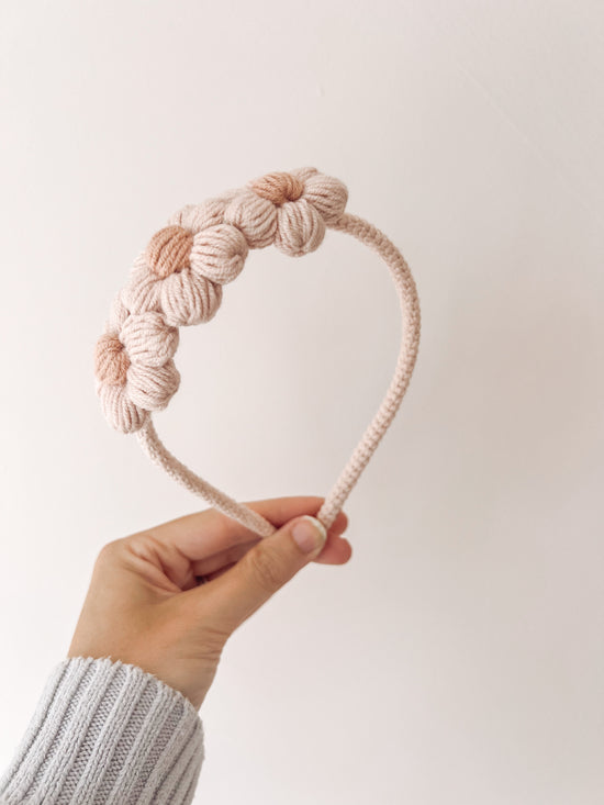 Pink Trio Flower Crochet Headband