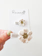 Single Beige Flower Crochet Clip