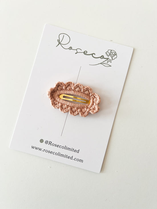 Dusky Pink Crochet Clip