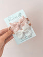 Broderie Bow Headband- Light Pink