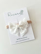 Broderie Bow Headband- White