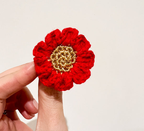 Red and Gold Crochet Hairband