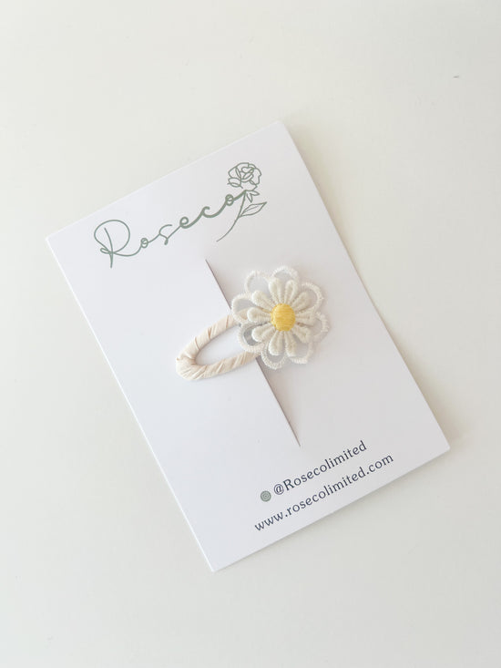 Yellow Lace Flower Clip