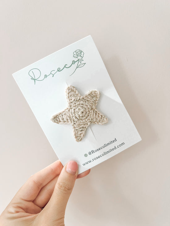 Light Pink Christmas Star Snap Clip