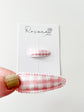 Pink Gingham Snap Clip