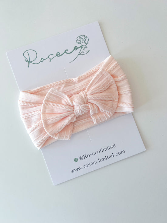 Pale Pink Cable Knit Headband