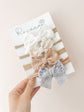 Broderie Bow Headband- Cream