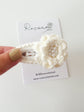 White Pearl Flower Crochet Clip