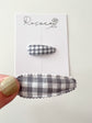 Grey Gingham Snap Clip