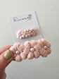 Dusky Pink Trio Pearl Flower Crochet Clip