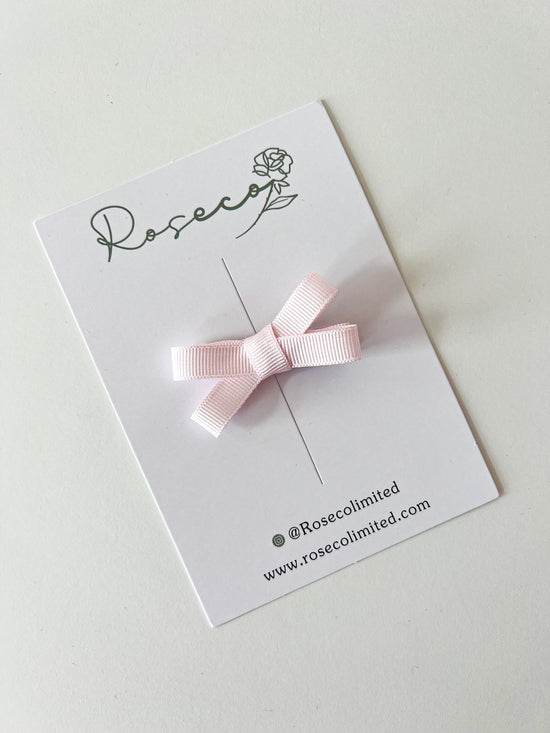 Baby Pink Satin Bow Clip