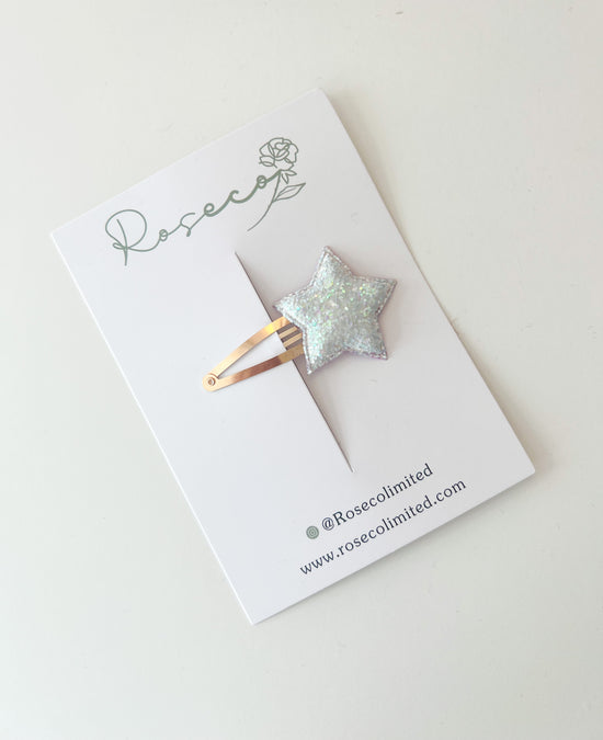 Purple Glitter Star Snap Clip