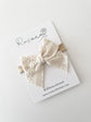 Broderie Bow Headband- Cream