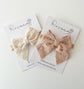 Broderie Bow Headband- Cream