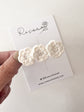 White Trio Flower Crochet Clip