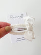 White Satin Bow Crochet Clip