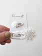 White Lace Flower Snap Clip