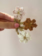 Pink & Gold Tinsel Crochet Flower Clip