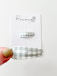 Green Gingham Snap Clip
