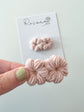 Dusky Pink Duo Flower Crochet Clip