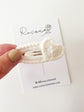 White Heart Crochet Clip