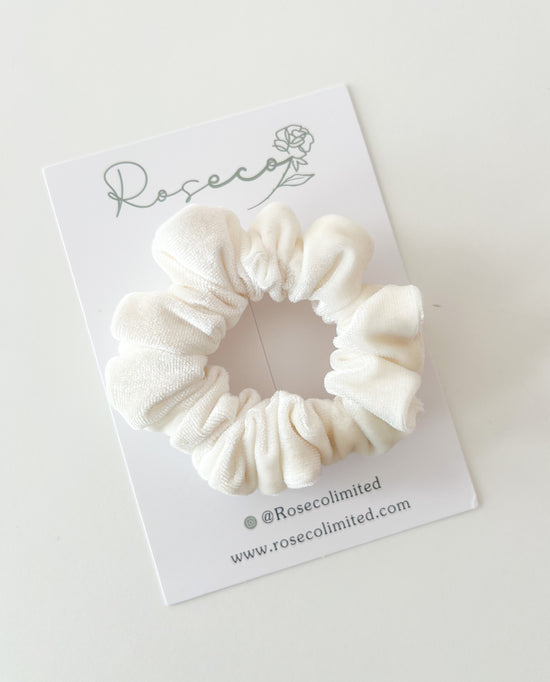 White Velvet Scrunchie