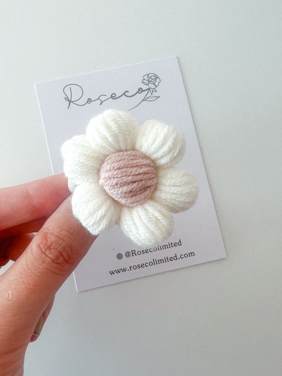 Baby Powder Puff Flower Crochet Hairband