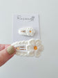 White Flower Crochet Clip