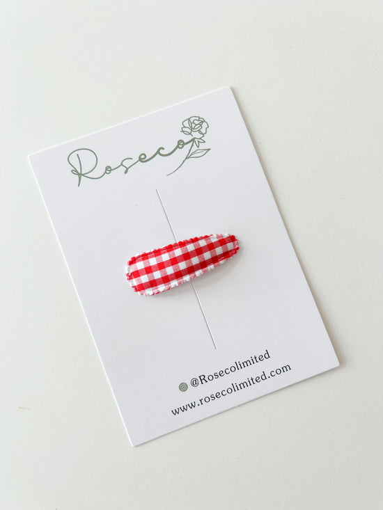 Red Gingham Snap Clip