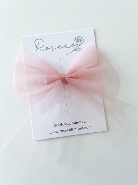 Tulle Bow- Rose Pink