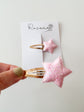 Pink Glitter Star Snap Clip