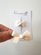 Mini Bow Snap Clip- Beige