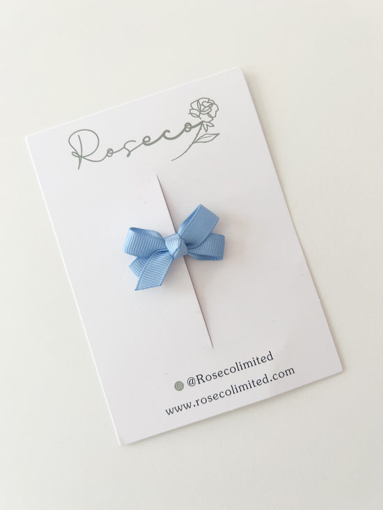 Mini Bow Snap Clip- Deep Blue