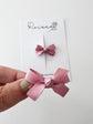 Mini Bow Snap Clip- Rose Pink