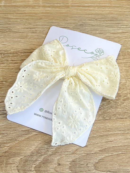 Beautiful Cotton Large Yellow Bow