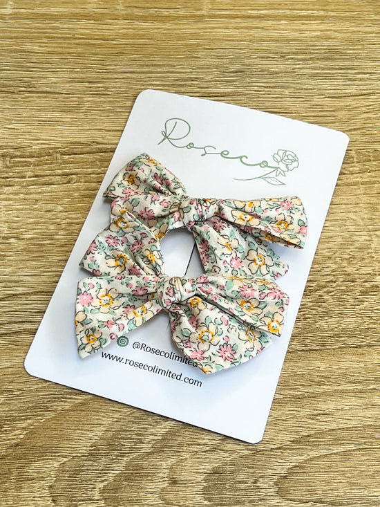 Spring Floral Pigtail Set