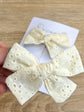 Yellow Embroidered Bow