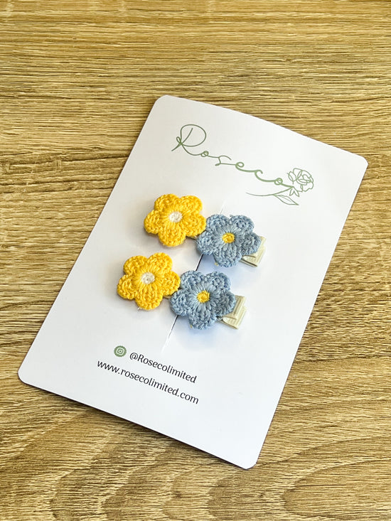 Crochet Summer Flower Soft Back Clips