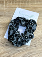 Black Embroidered Scrunchy