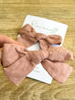 Dusky Pink Embroidered Bow