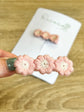Pink Crochet Flower Trio Soft Back Clip