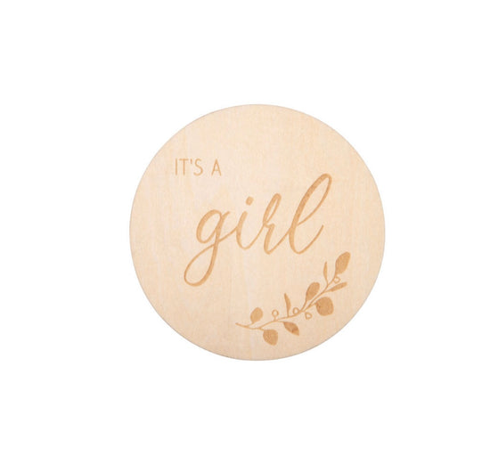 It’s a girl floral announcement plaque