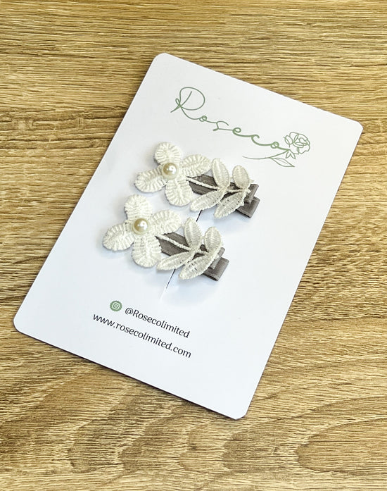 Pearl Flower Soft Back Hair Clips